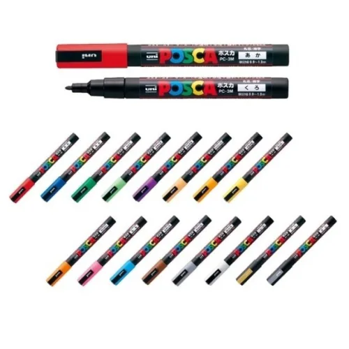 미쯔비시 유니 포스카 1M 3M 5M 8K PC-1M/PC-3M/PC-5M/PC-8K 겹쳐쓰기펜,수성잉크데코펜