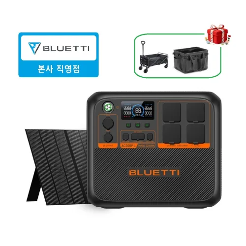 BLUETTI 블루에티AC200PL 2304Wh 2400W 올인원 인산철파워뱅크+PV350 태양광패널