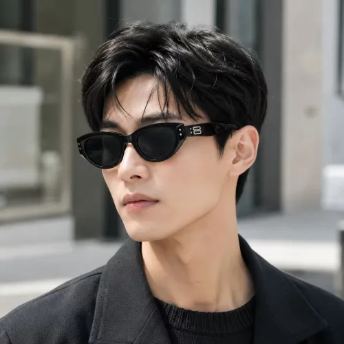 트렌드 남성 프레임 캣츠아이 작은 프레임 선글라스