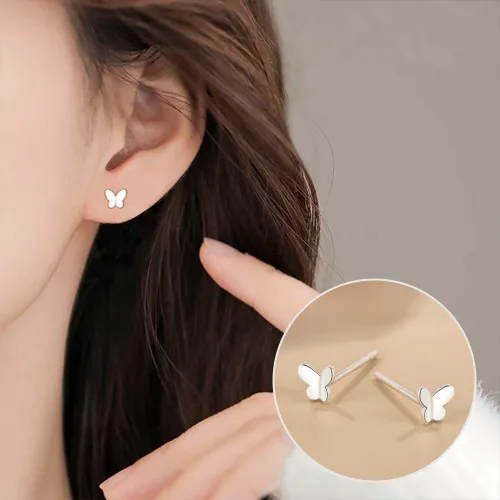 일호장신구 클린 미니 나비 은 귀걸이 심플 여성 패션 이어링