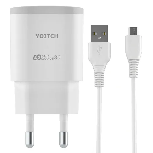 요이치 제우스 퀄컴 3.0 지원 USB 고속 충전기 + 5핀 고속 충전 케이블 150cm, 혼합색상, 1세트