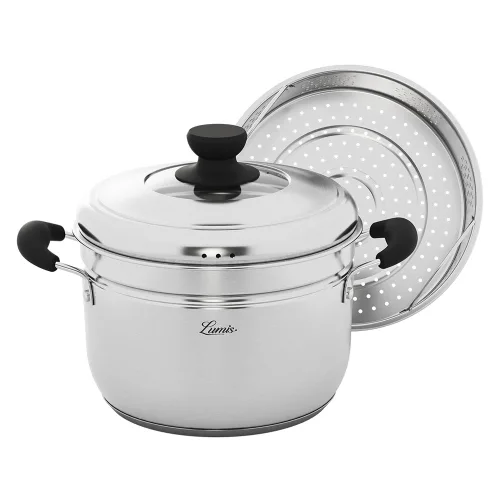 퀸센스 루미스 스테인리스 인덕션 찜냄비 + 분리형 찜판 세트, 30cm, 1세트