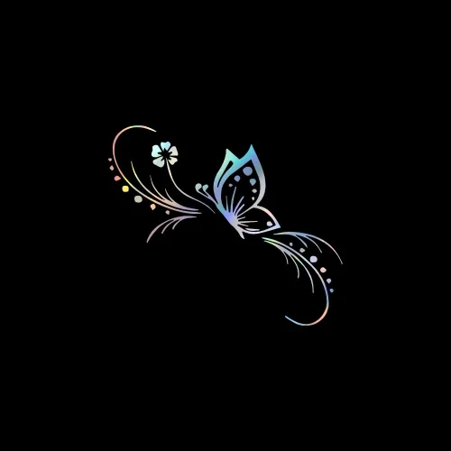 자동차포인트 00407 나비 날개 튜닝스티커, 카본, 1개