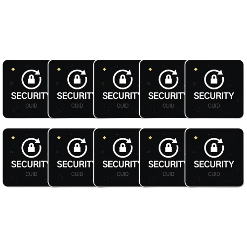 CUID PVC 스티커 태그 MCT RFID 도어락 공동현관 복사 스마트폰 10개 세트, 10개, 02. 25X25 사각 PVC 블랙 디자인(No.2P)