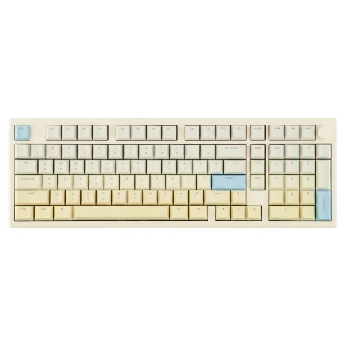 EPOMAKER GALAXY100 Lite 한글버전 알루미늄 유무선 기계식 키보드 QMK/VIA, 제조사축, 마블 화이트축, 옐로우