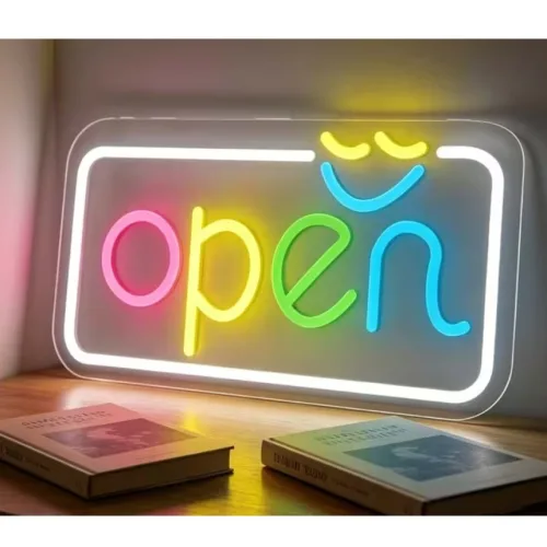 LED 네온사인 네온조명 네온간판 영업중 OPEN 스마일, 단품