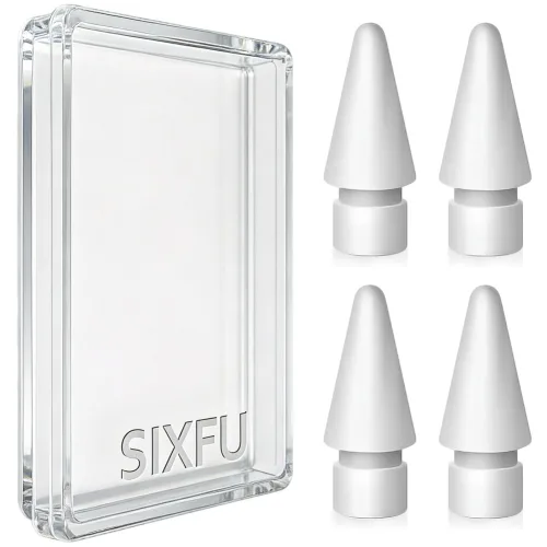SIXFU 애플펜슬 펜촉은 애플펜슬 프로/애플 펜슬 USB-C/애플펜슬 2세대/1세대와 호환, 4개, 흰색
