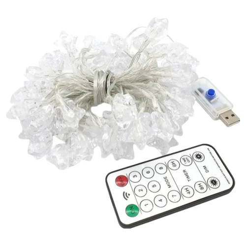 지아이비 LED USB 꼬마별 전구 50구 + 리모콘 세트, 웜화이트, 1세트