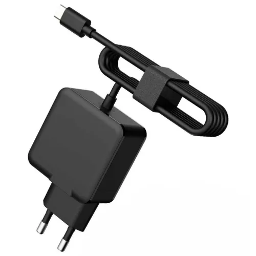 65W 질화갈륨(GaN) PDPPS 초고속 충전기 Type-C 포트 1.5m 일체형 케이블 노트북 / MacBook / LG / 삼성 / 태블릿 등 급속 충전 가능, 1개, 블랙
