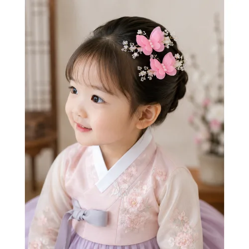 솜씨공방 진주나비집게핀 배씨나비집게핀 한복나비집게핀 한복헤어장신구 한복머리장신구 배씨헤어핀 배씨머리핀 나비장식집게핀