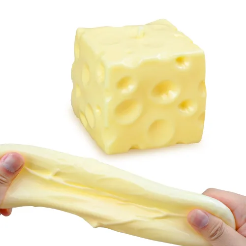 치즈빵 슬랑이 6cm 수제치즈 시퀴시 피젯토이 스트레스볼 말랑이 슬라임, 1개, 235g, 치즈