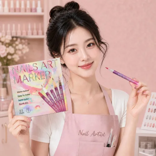 수정문구 12색 네일아트 마카세트, 혼합색상, 1개