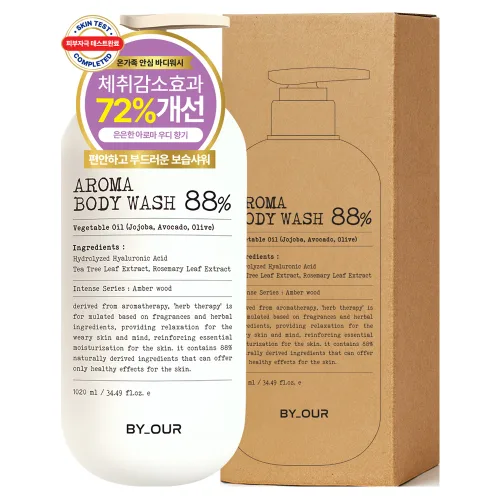 바이아우어 아로마 약산성 퍼퓸 바디워시 앰버우드향, 1.02L, 1개