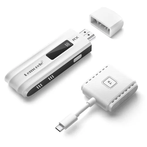 Lemorele USB C 인터페이스 무선 HD 송수신기 키트 50미터 전송 멀티미디어 어댑터, 1개, P300