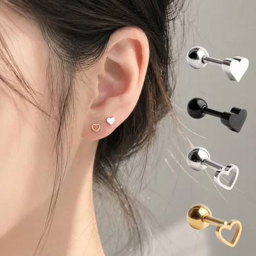 VARAM 써지컬 316L 스틸 미니 하트 피어싱