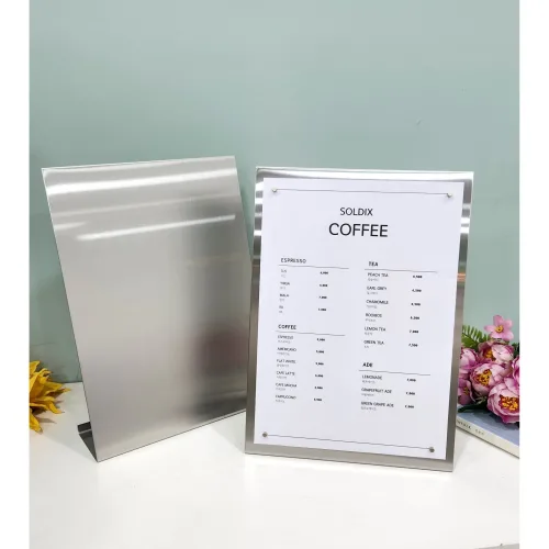 A4 스텐 메뉴판 세로 가격표 실버 블랙 골드