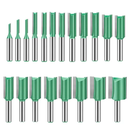 6 PCS 스트레이트 라우터 비트 세트 8mm 생크 더블 플루트 목공 밀링 커터 3mm 4mm 5mm 6mm 7mm 컷 직경 절단 트리밍 라우팅