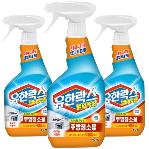유한락스 멀티액션 주방청소, 510ml, 3개