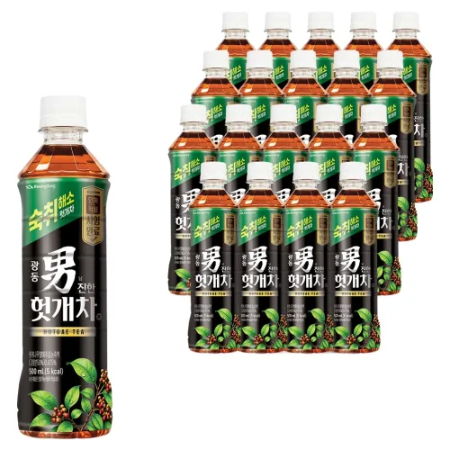 [광동직영] 광동 진한 헛개차 500ml 20 (유/무라벨 랜덤 발송), 500ml, 20개