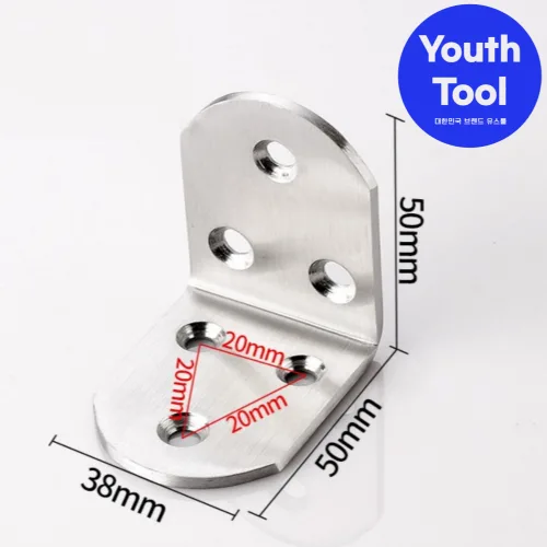 YOUTH TOOL 스텐 스테인리스 코너 ㄱ자 꺽쇠 자브라켓 각철 나사포함, 30개