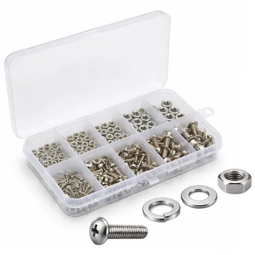 스테인리스 볼트 너트 와셔 세트 320PCS M2 M3 M4 M5 수리용 키트 320개, 1박스