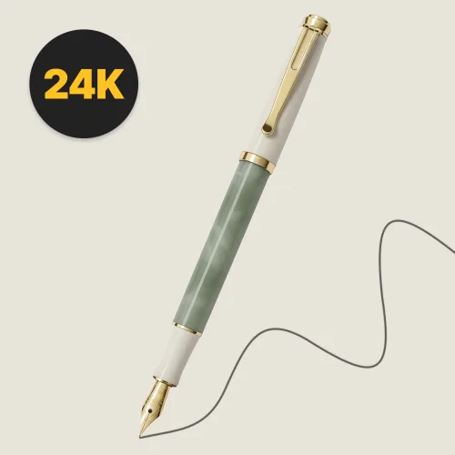 페노라 클래식 24K 골드 만년필, 포레스트그린, EF