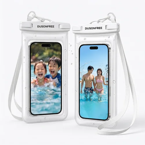 두손프리 핸드폰 방수팩 IPX8등급, 화이트&화이트, 1세트