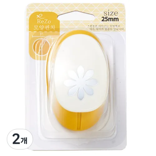 ReZo 모양펀치 25mm, 데이지, 2개