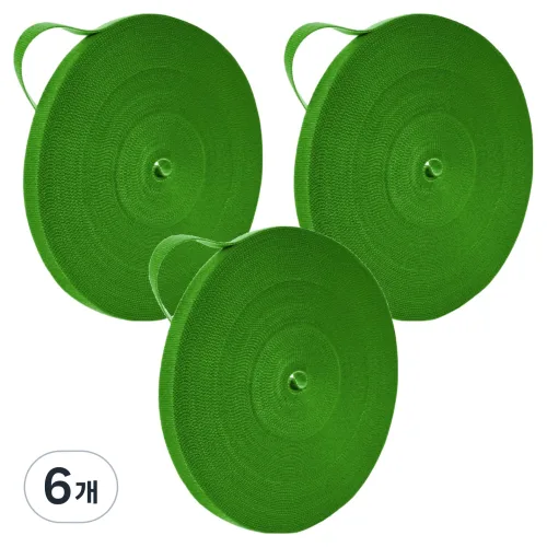 스코라 식물용 찍찍이 타이 테이프 브라이트 그린 12mm x 5m, 6개