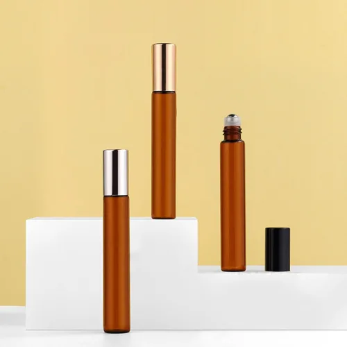 모든유통 갈색 미니 롤러볼 향수 공병 롤온 아로마 용기 1ml 2ml 3ml 5ml 10ml