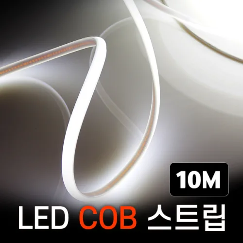 세븐라이팅 LED COB 스트립 조명 AC 220V 10M, 전구색, 1개