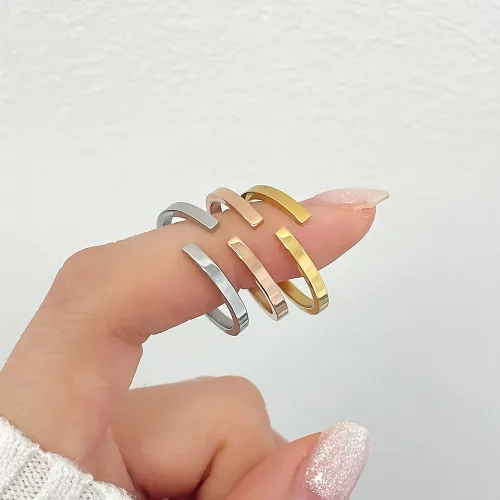 띵니 써지컬스틸 비기닝 각인반지 이니셜 레이저 각인 커플 남성 여성 패션 써지컬스틸 우정 기념일 선물