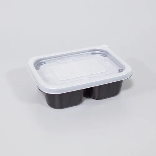 엠엔피 일회용 PP 사각 반죽용기 300ml 3칸 검정, 1세트, 100개