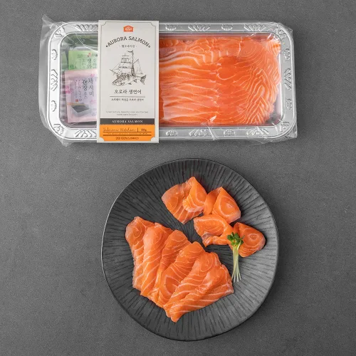 쌜모네키친 노르웨이산 오로라 생연어 횟감용(냉장), 200g, 1개