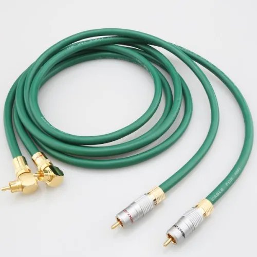 MCINTOSH 2328 실버 도금 6N OFC HIFI 90도 엘보 RCA-남성 오디오 케이블 플러그 직각 확장