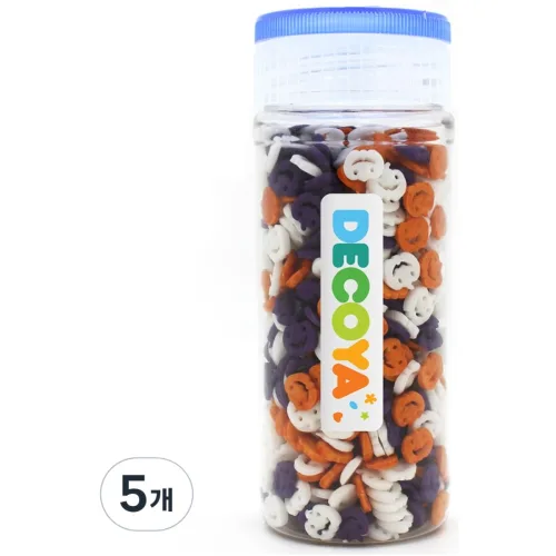 데코야 할로윈 호박 스프링클 간편용기, 5개, 65g
