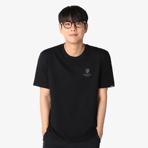 블랙야크워크웨어 남성용 베이직 라운드넥 사각로고 통기성 반팔 티셔츠