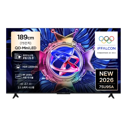 아이팔콘 4K QD Mini LED TV, 75U95A, 방문설치, 스탠드형, 189cm(75인치)
