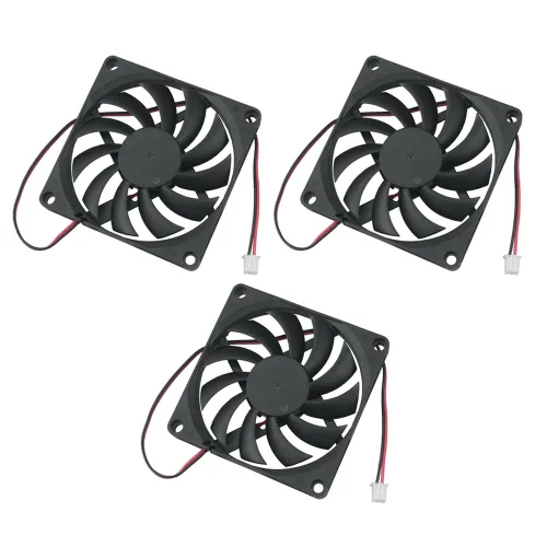 JK 쿨러 80x10mm DC12V 컴퓨터 쿨링팬 공냉식냉각 2핀, 3개