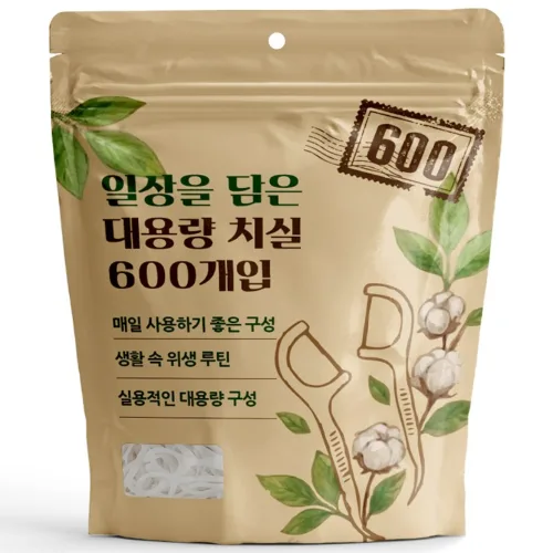일상을 담은 일회용 치실 고강도 휴대용 대용량, 1개, 600개입, 19mm