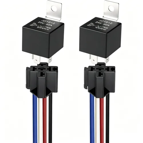2개 12V 40A 4핀 차량 릴레이 하네스 JD1912 내장다이오드 12AWG 소켓, 2개