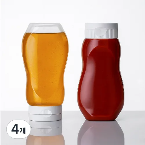 데일리픽 거꾸로 세워 쓰는 소스 꿀통, 330ml, 4개