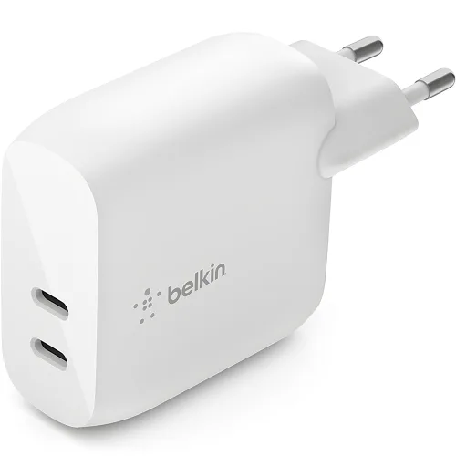 벨킨 부스트업 듀얼 USB C PD 3 40W 고속 충전기 WCB006, 화이트, 1개