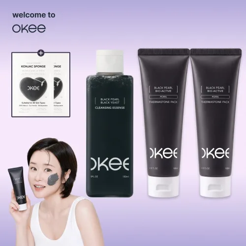 흑진주 흑효모 석고팩 바이오액티브 주름 저자극 탄력케어 리프팅 쿨링케어 써마스톤 클렌징 세트 2+1