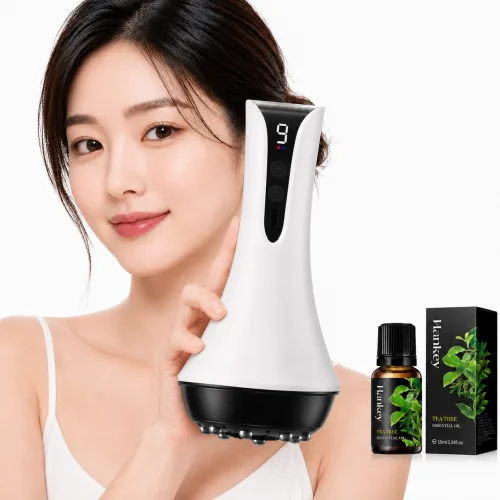 Voltmate 괄사 마사지기 EMS 저주파 온열 바디 케어 마사지 오일 포함, 흰색