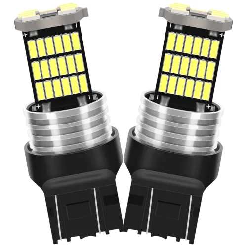 12V 6000K 백색 LED 전구 W21/5W 호환 방향지시등 브레이크등 자동차 전구 교체 세트 플러그앤플레이, 7443, 2개