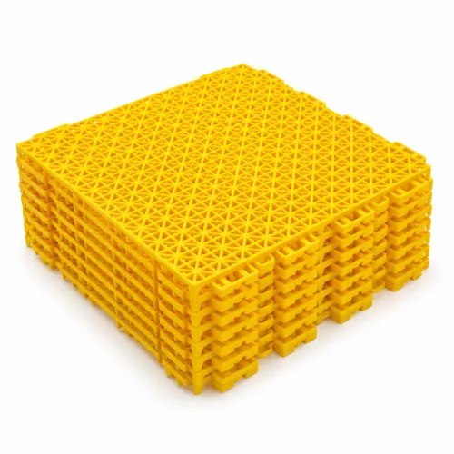 일상로그 미끄럼방지 야외 조립식 플라스틱 매트 25x25cm 15T, 12개, 클레이 옐로우