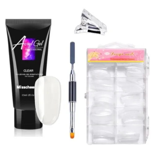 미스치어링 폴리젤 15ml 네일연장 세트, 클리어, 1세트