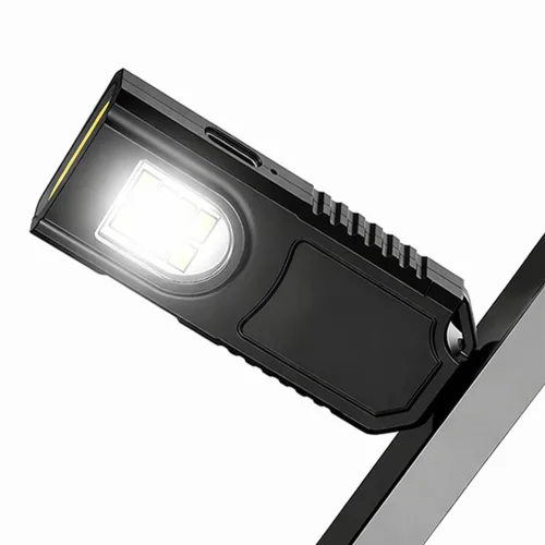미니 손전등 열쇠고리 USB 충전 LED 키링 라이트 자석 휴대용 랜턴, 1개