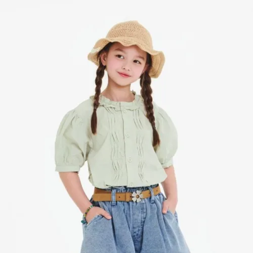제이키즈 쥬얼 퍼프 소매 블라우스 J9165